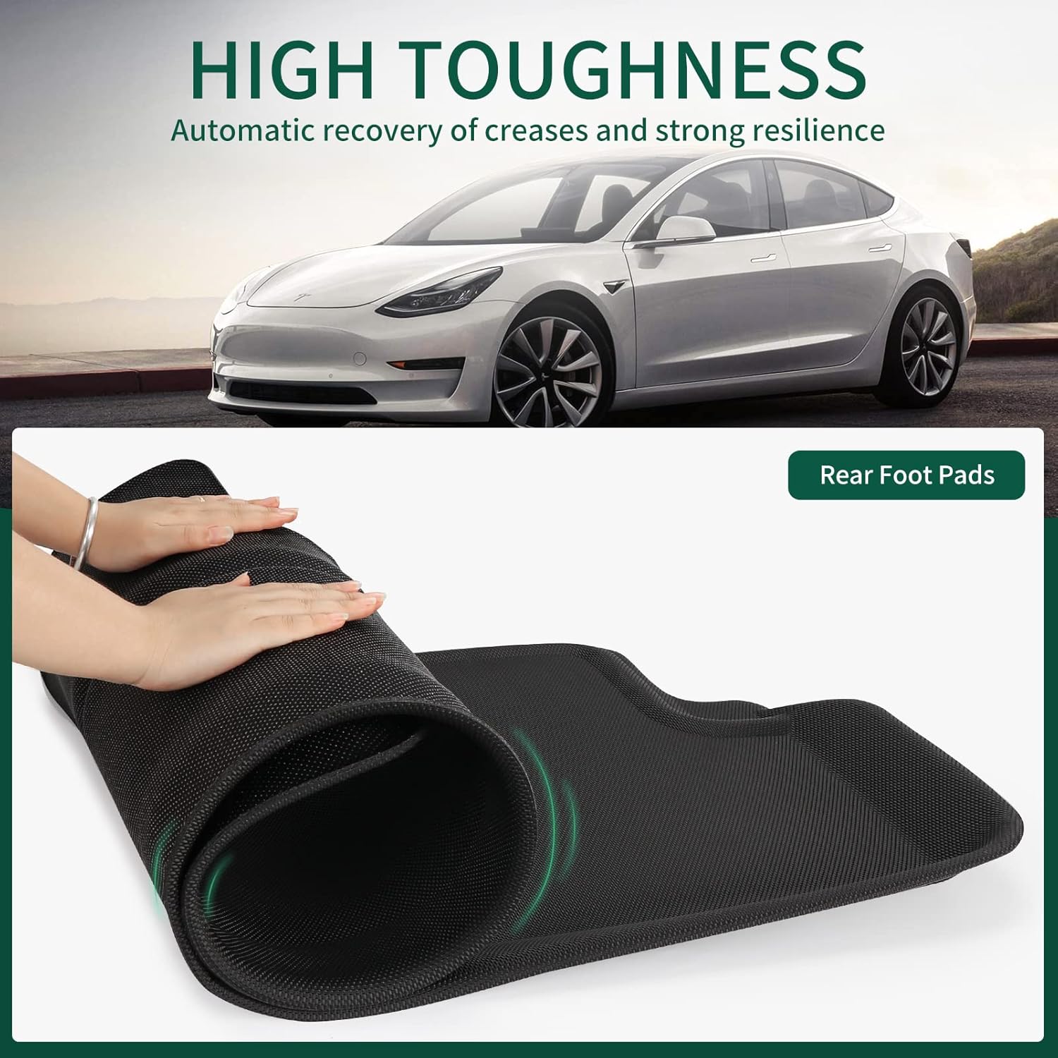 Tesla Model 3 Floor Mats 2021 2022 - Waterproof XPE TPR 3D Floor Liner - All Weather Mats Front and Rear Liner - Tesla 2021 2022 Car Accessories-Black- PAVAAIDAN