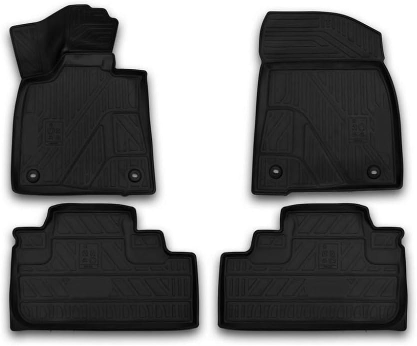 Fits 2016-2022 Lexus RX (All Models) / 2018-2022 RXL (All Models) Floor Mats Front & 2nd Row Seat Liner Set All Weather Full Set Liners (Black)