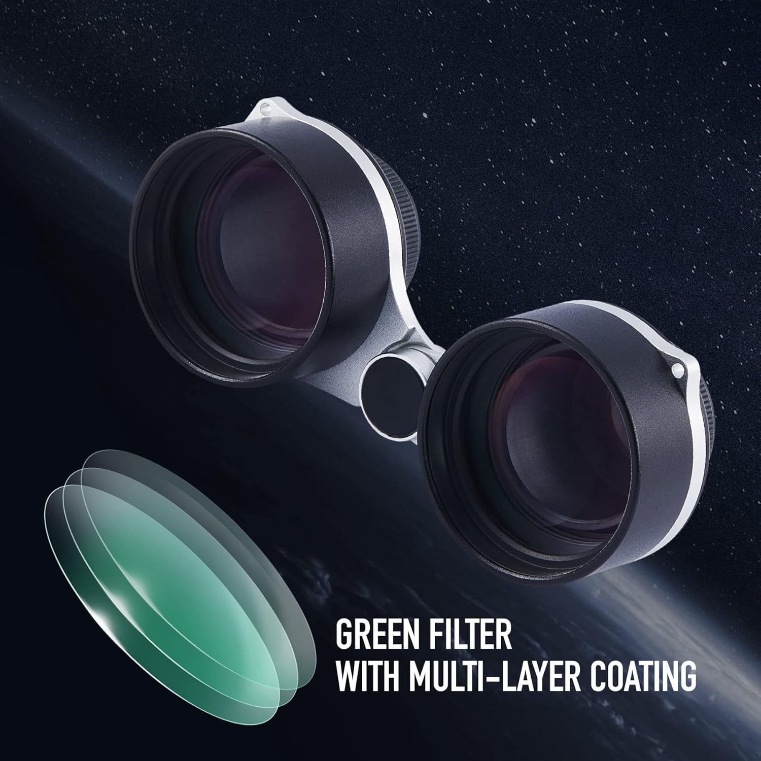 Pinty High Power 2x40mm Wide Angle Binoculars for Adults, IPX6 Waterproof Compact Astronomy Binoculars for Stargazing and Planets, Birding Sky Watching Wildlife Viewing Hunting & More, Black & Silver