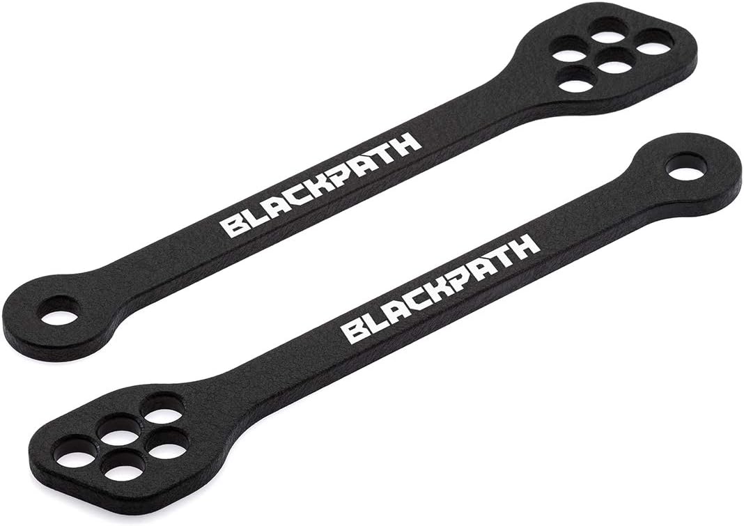 BlackPath - Fits Suzuki + Kawasaki Adjustable 1-4 Inch Rear Lowering Links GS 500 + GSF 600 Bandit + Ninja ZX-6R + Ninja ZX-7R + Ninja ZX-9R + Ninja ZX-10R + Ninja ZX-12R (Black) Steel