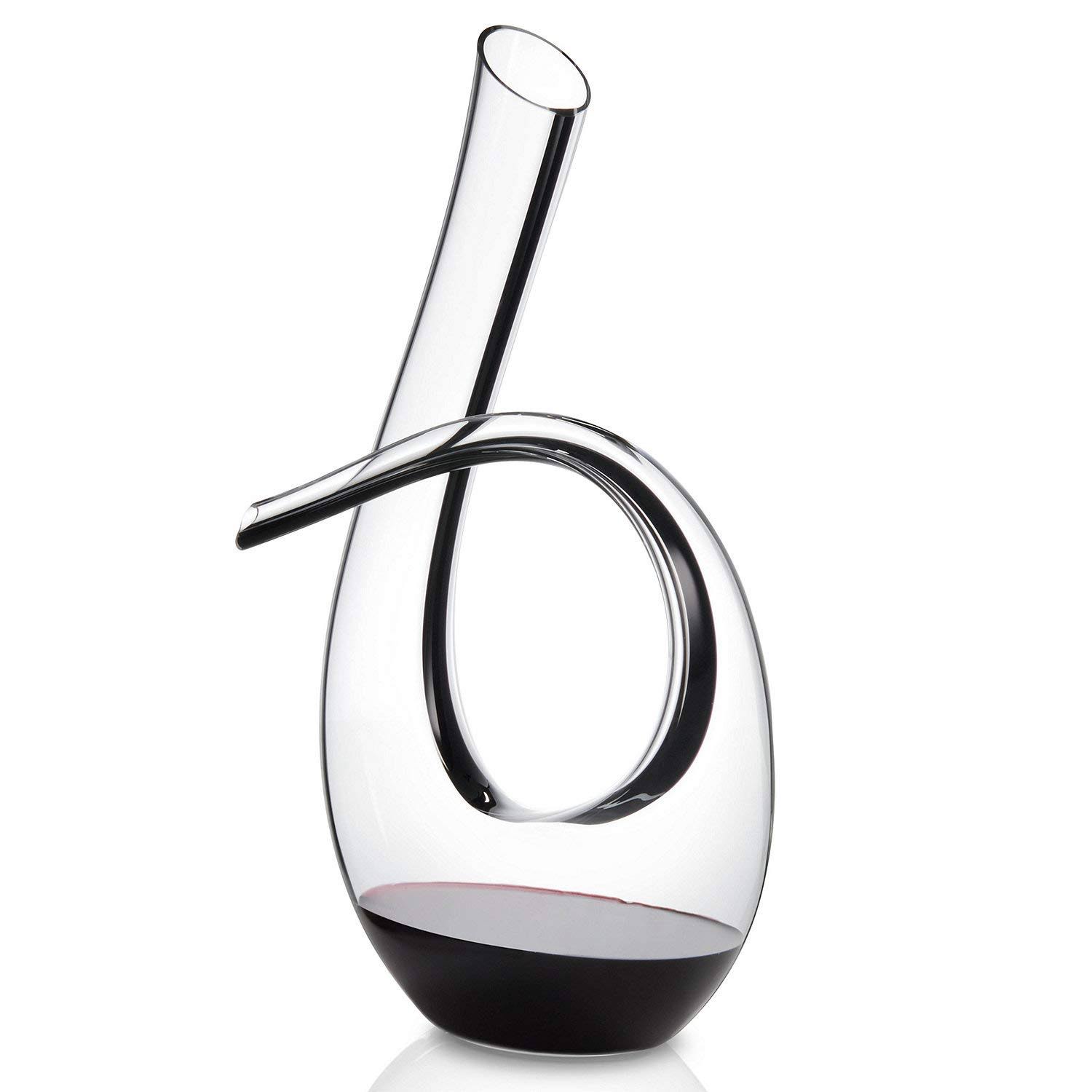 Wine Enthusiast Art Series Silhouette Black Stripe Wine Decanter