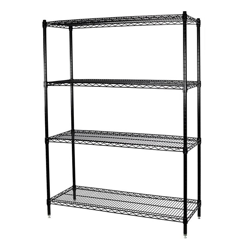 Storage Max Black Wire Shelving Unit, 18 x 36 x 86, 4 Shelves