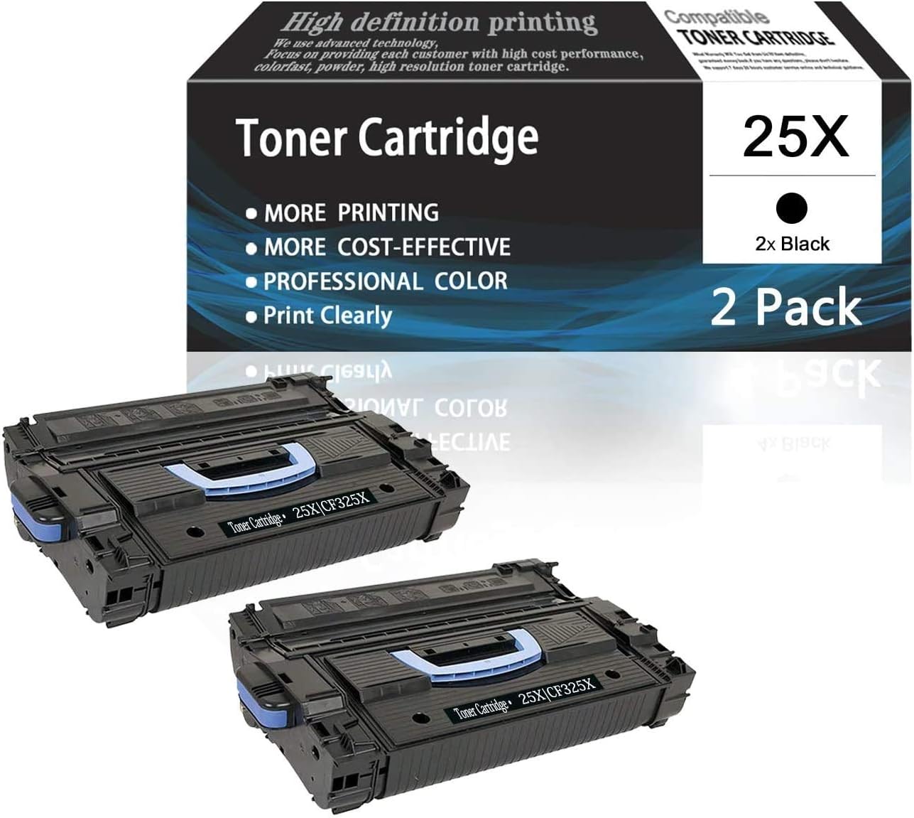 Black 25X | CF325X 2-Pack Toner Cartridge&nbsp;Compatible&nbsp;for&nbsp;HP&nbsp;Printer M806dn M806x+ M830z M830z+NFC M806 M830 M830 Printers Toner Cartridge,Sold by AcToner.