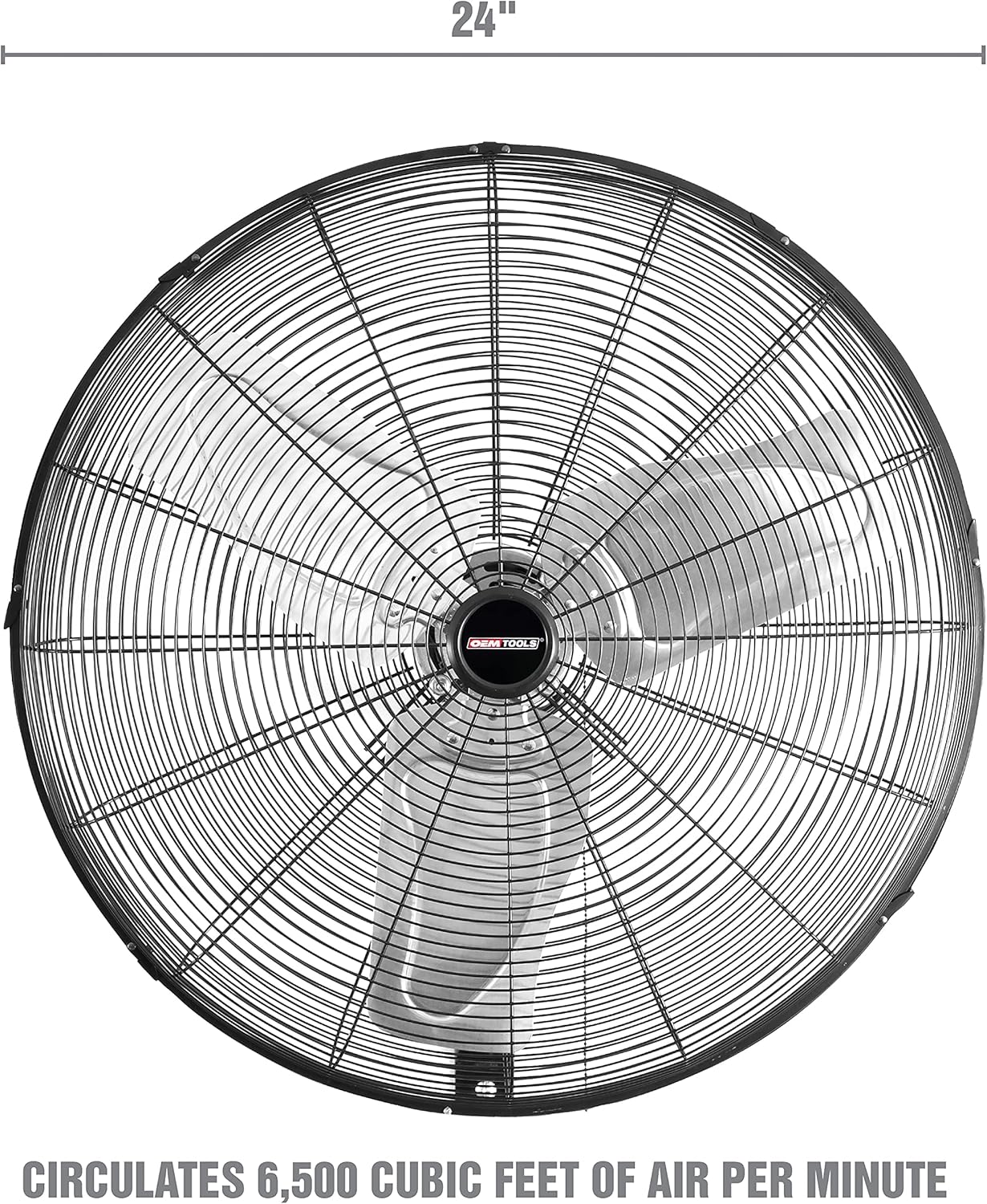 OEMTOOLS 24 Inch High-Velocity Indoor Oscillating Wall Mount, New Model Commercial Fan, Black