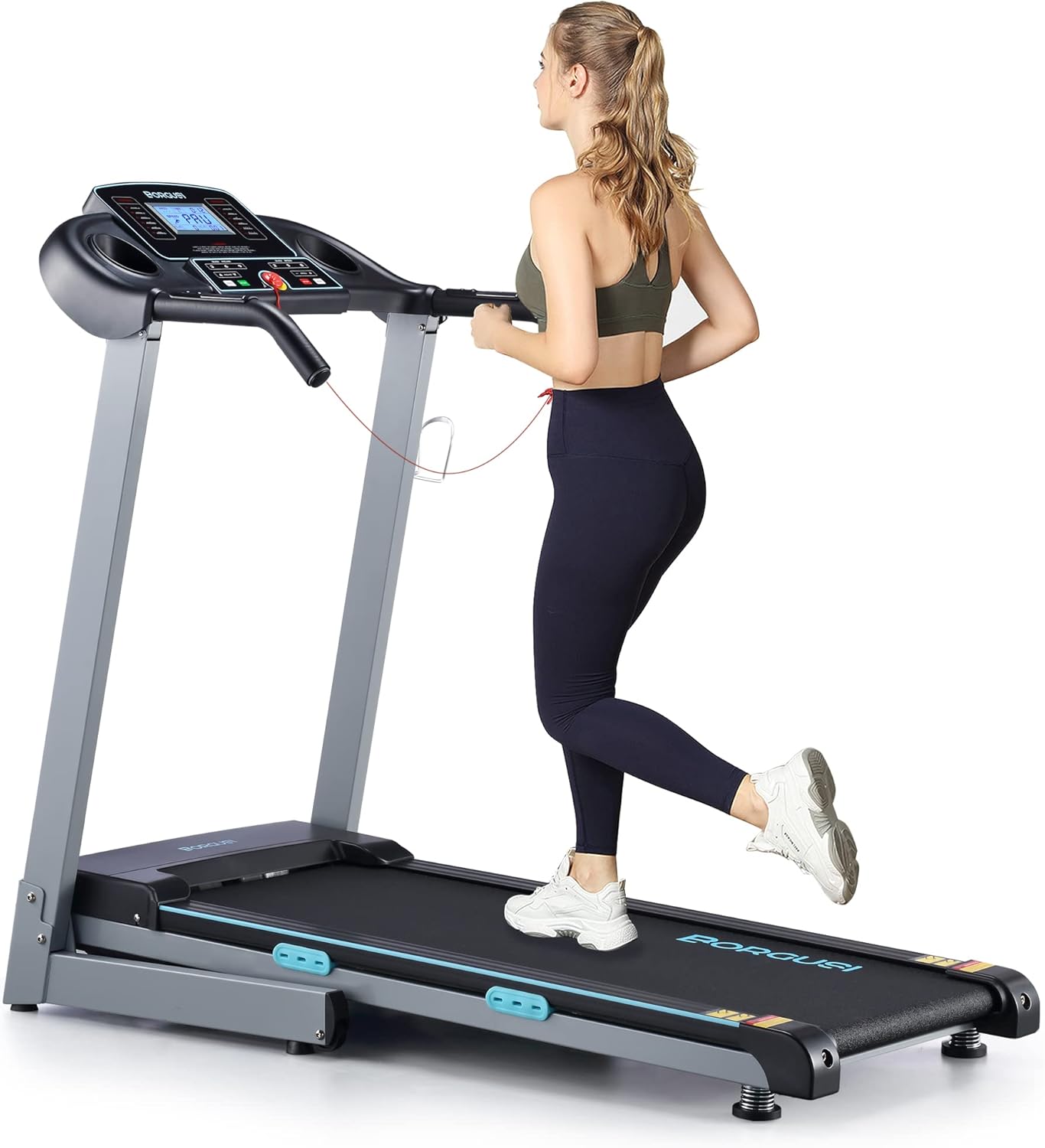 BORGUSI Treadmill with 12% Auto Incline and Bluetooth Speaker, 2.5 HP Electric Folding Treadmill Max 8.5 MPH Speed, 17.5