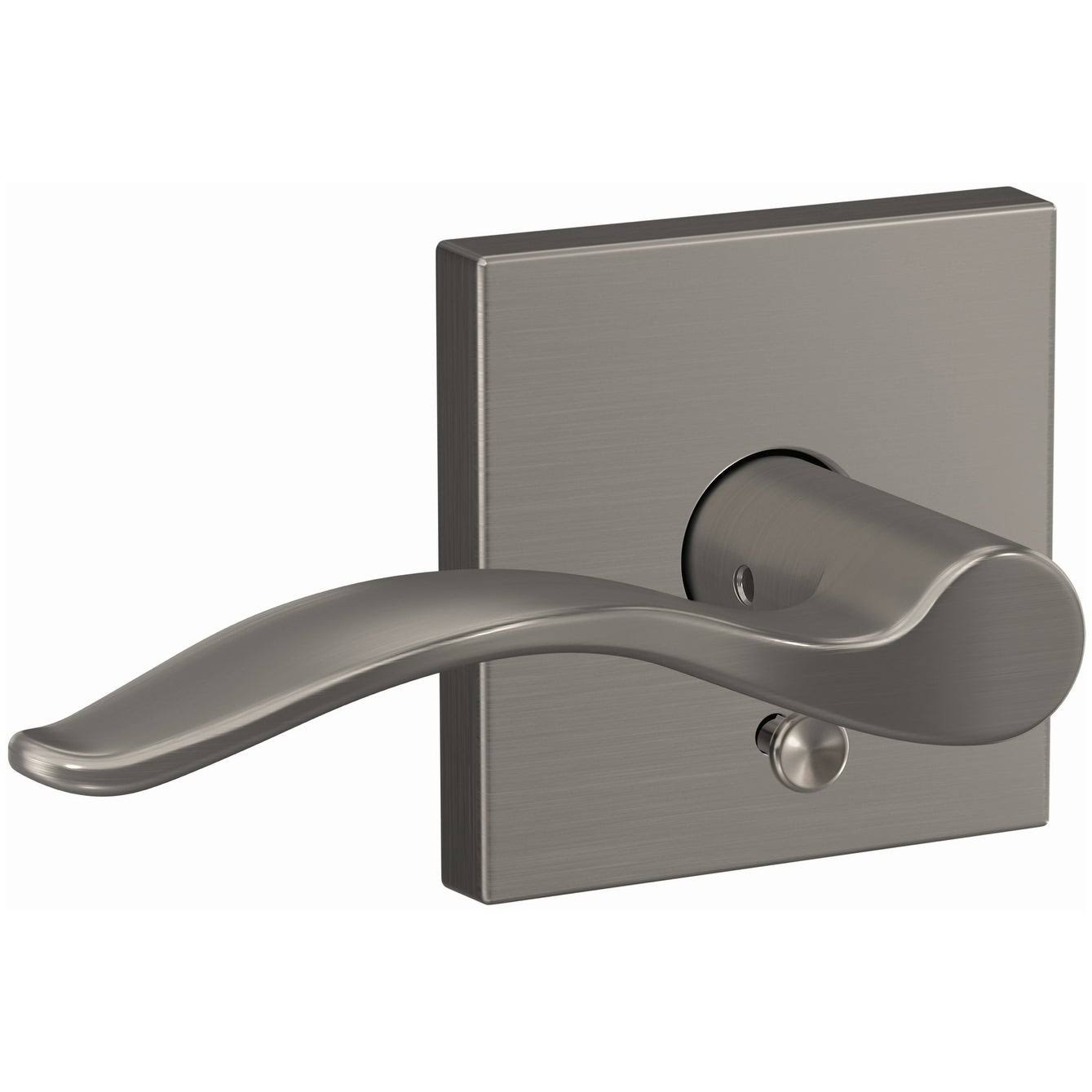 Schlage FC21-PEN-COL Custom Pennant Passage or Privacy Door Lever Set - Satin Nickel