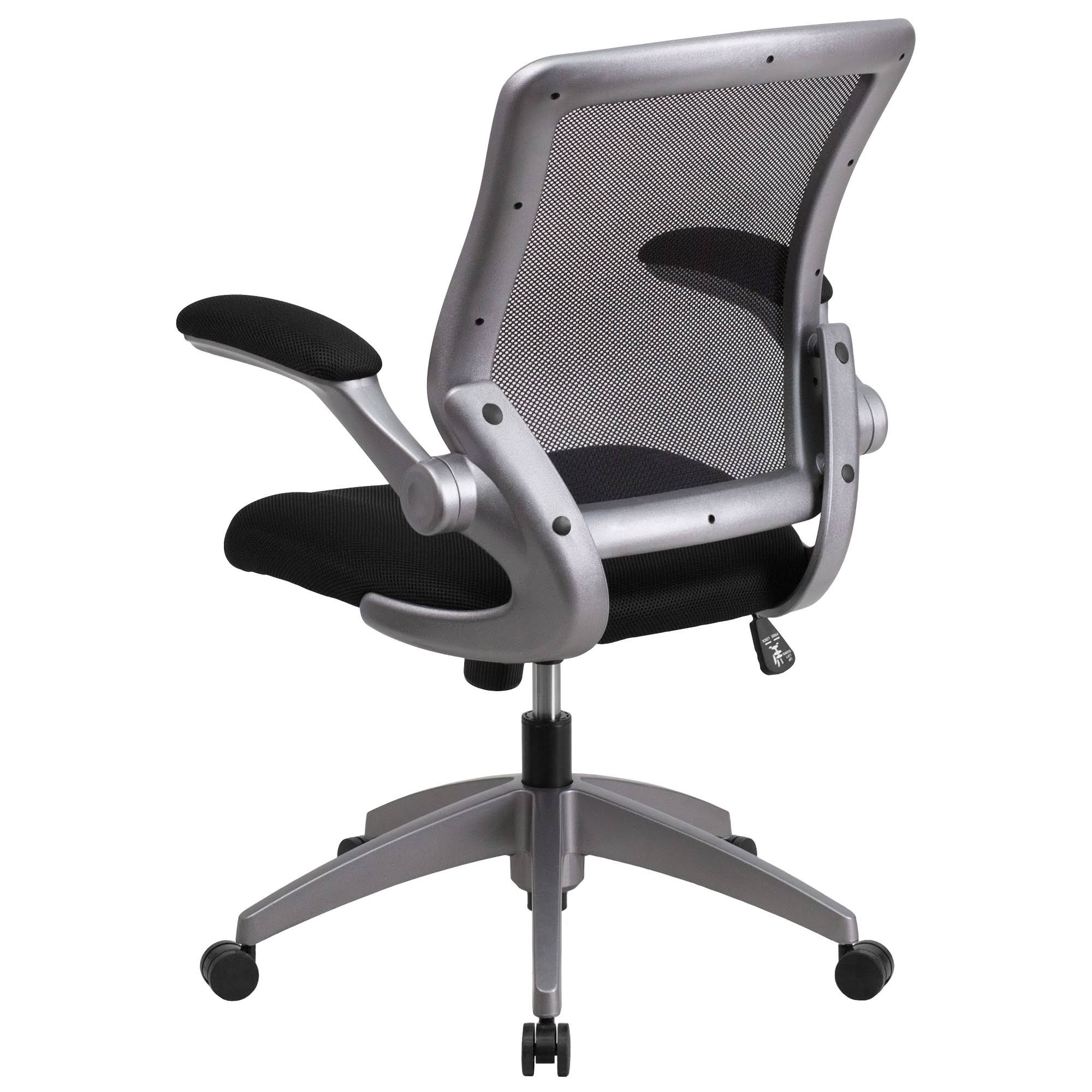 Emma and Oliver Mid-Back Black Mesh Swivel Ergonomic Task Office Chair with Gray Frame