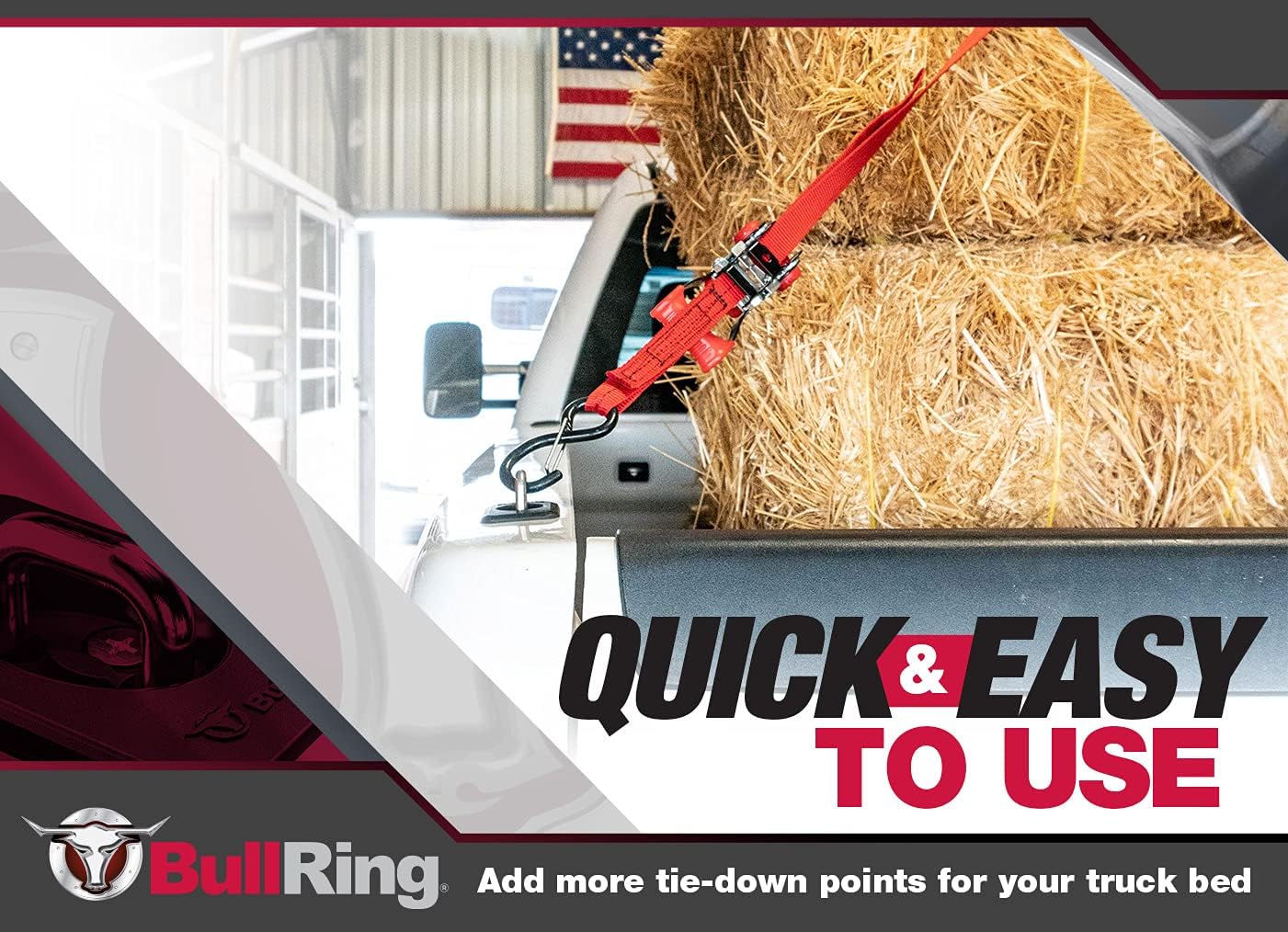 Bull Ring Classic Raised Fit Retractable Tie Down Anchors for '98-14 Ford F150, 98-16 Ford Super Duty, 88-13 Chevrolet Silverado and GMC Sierra, 95-08 Dodge RAM (2 Pairs)