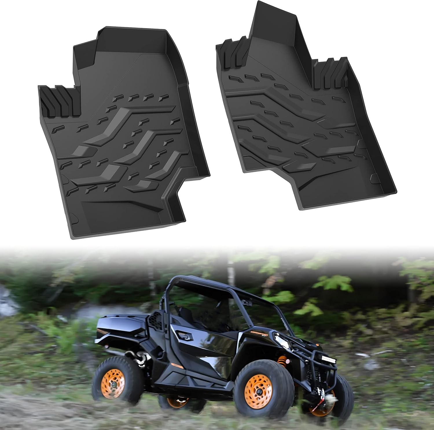 TPE Floor Mats for Can-Am Commander Trail Sport, LDETXY Front Row Floor Liners All Weather Protection Slush Mats for Can Am Maverick Trail Sport 2018-2022 / Commander & Max 2021+ Accessories (2PCS)