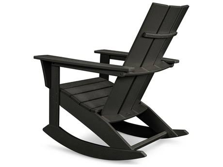 Outdoor POLYWOOD Modern Recycled Plastic Adirondack Rocker Sand