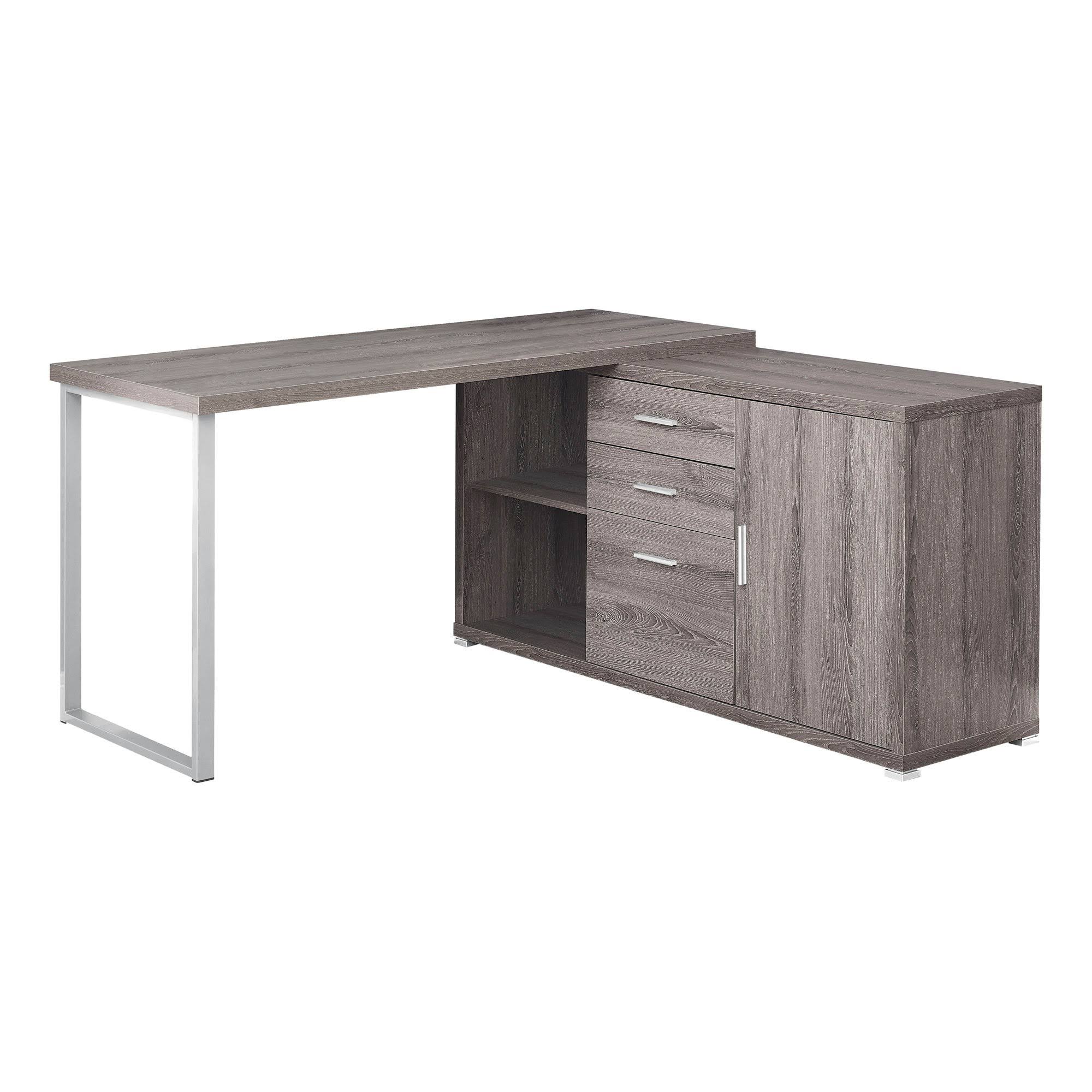 60x22 Computer Desk Left or Right Facing Dark Taupe - EveryRoom