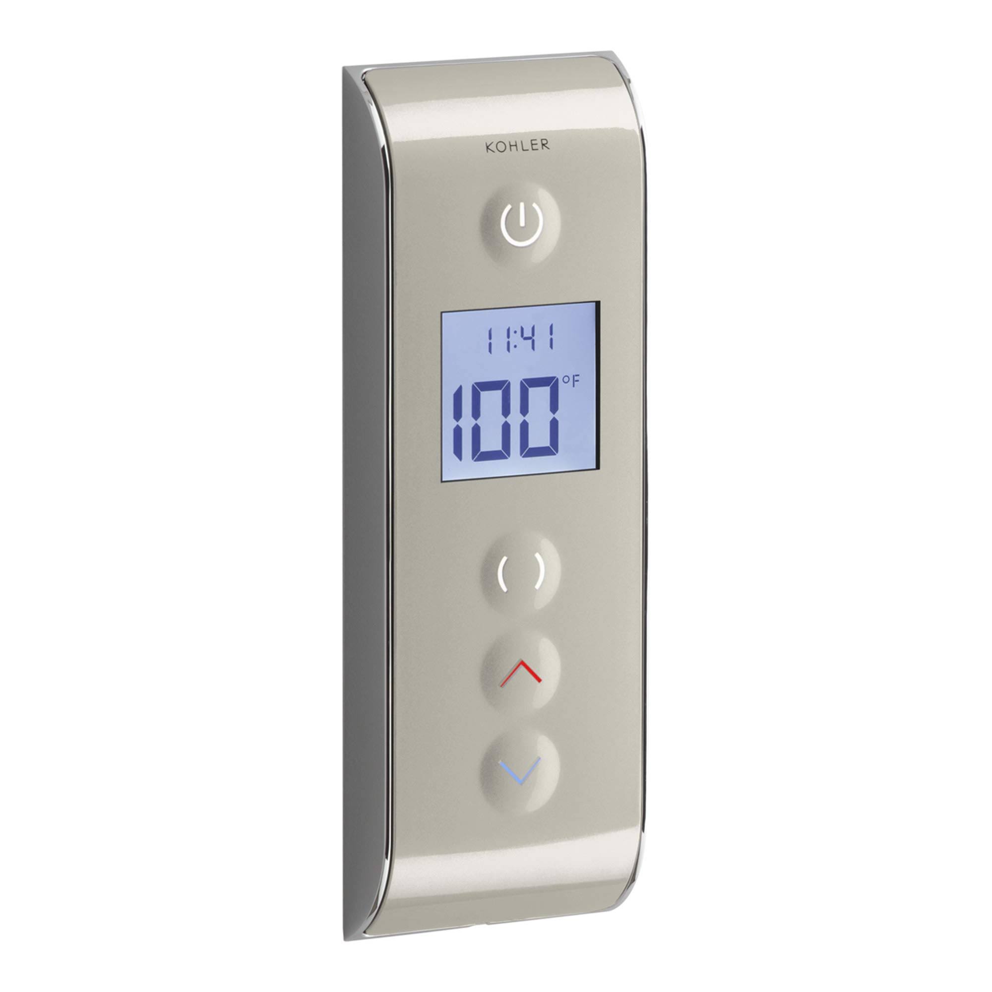 Kohler K-527-E DTV Prompt Digital Shower Interface with Eco-Mode Diverter Satin Nickel with Polished Nickel