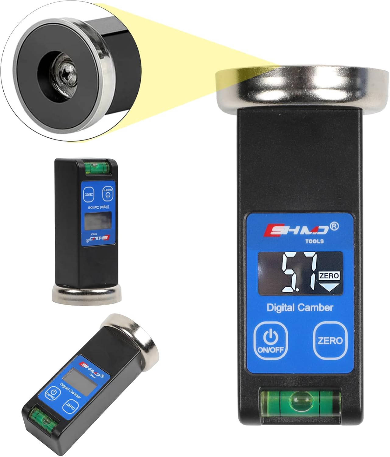 CATUDIY Universal Magnetic Camber Gauge Digital Wheel Alignment Tool with LCD Compatible for Car Bus Truck RV SUV Pack of 2