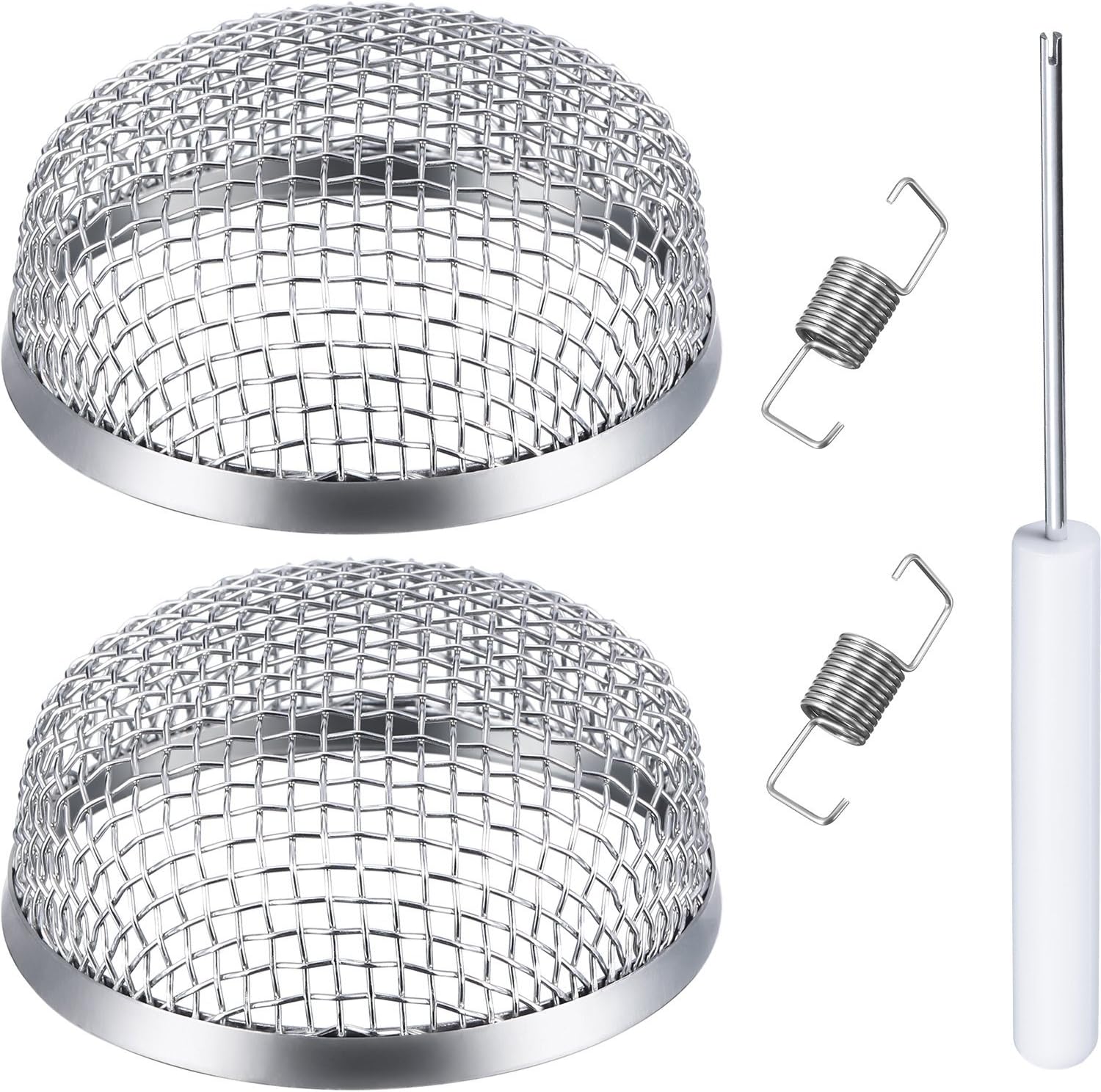 TOODOO 2 Pack Flying Insect Screen RV Furnace Vent Cover 2.8 Inch Stainless Steel Mesh with Installation Tool