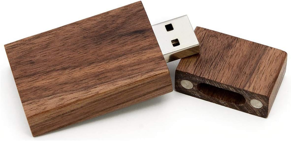 Wooden USB Flash Drive 64GB, EASTBULL USB 2.0 High Speed Walnut Wood USB Thumb Drives Memory Stick Pen Stick (1PCS-Brown) Pack of 2