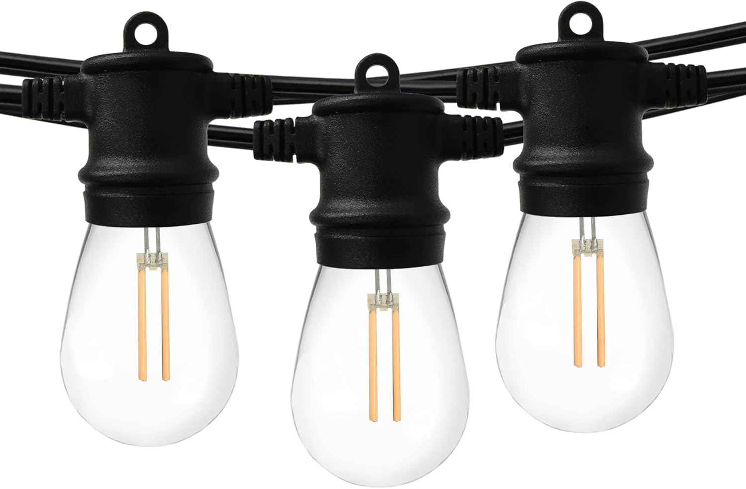 SUNTHIN 2 Pack 48ft Outdoor String Lights, Patio String Lights with Bright 2W Shatterproof LED Bulbs for Patio, Backyard, Party, Porch, Bistro, Cafe Bar, Garden Outdoor