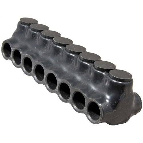 Morris 97696 Black Insulated Multi-Cable Connector - Dual Entry 6 Ports 500 - 4
