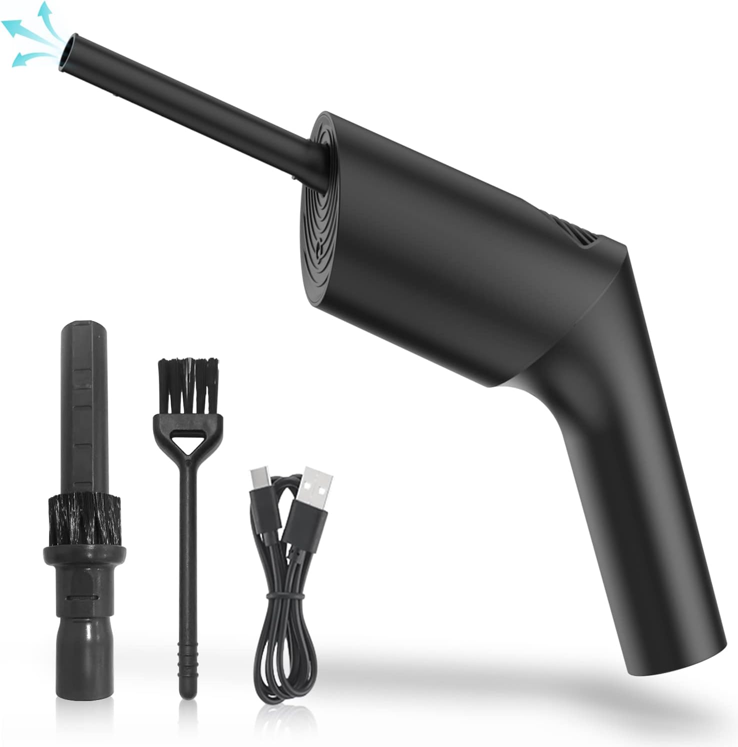 HONKYOB Cordless Air Duster,Air Can Duster,Compressed Air Can,for Computer Keyboard/Sewing Machine Cleaning,Mini Cordless Dryer for Dry Pet Hair,2 Speed Mode,30000RPM