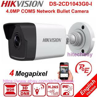 Hikvision 4MP PoE H.265+ WDR IR40M Outdoor IP Bullet Camera,replace DS-2CD1041-I