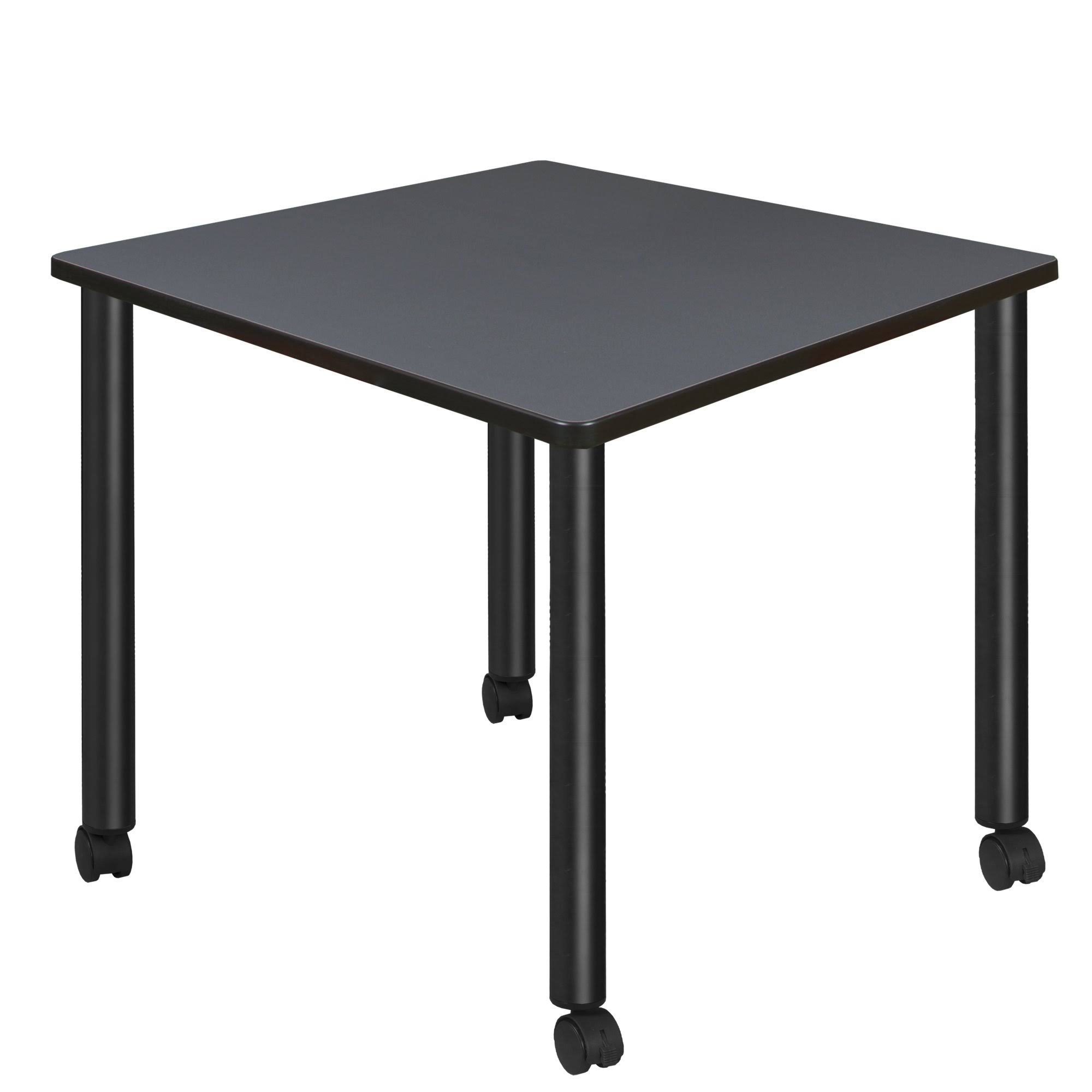 Regency Kee 42x22 Square Mobile Breakroom Table- Grey/ Black