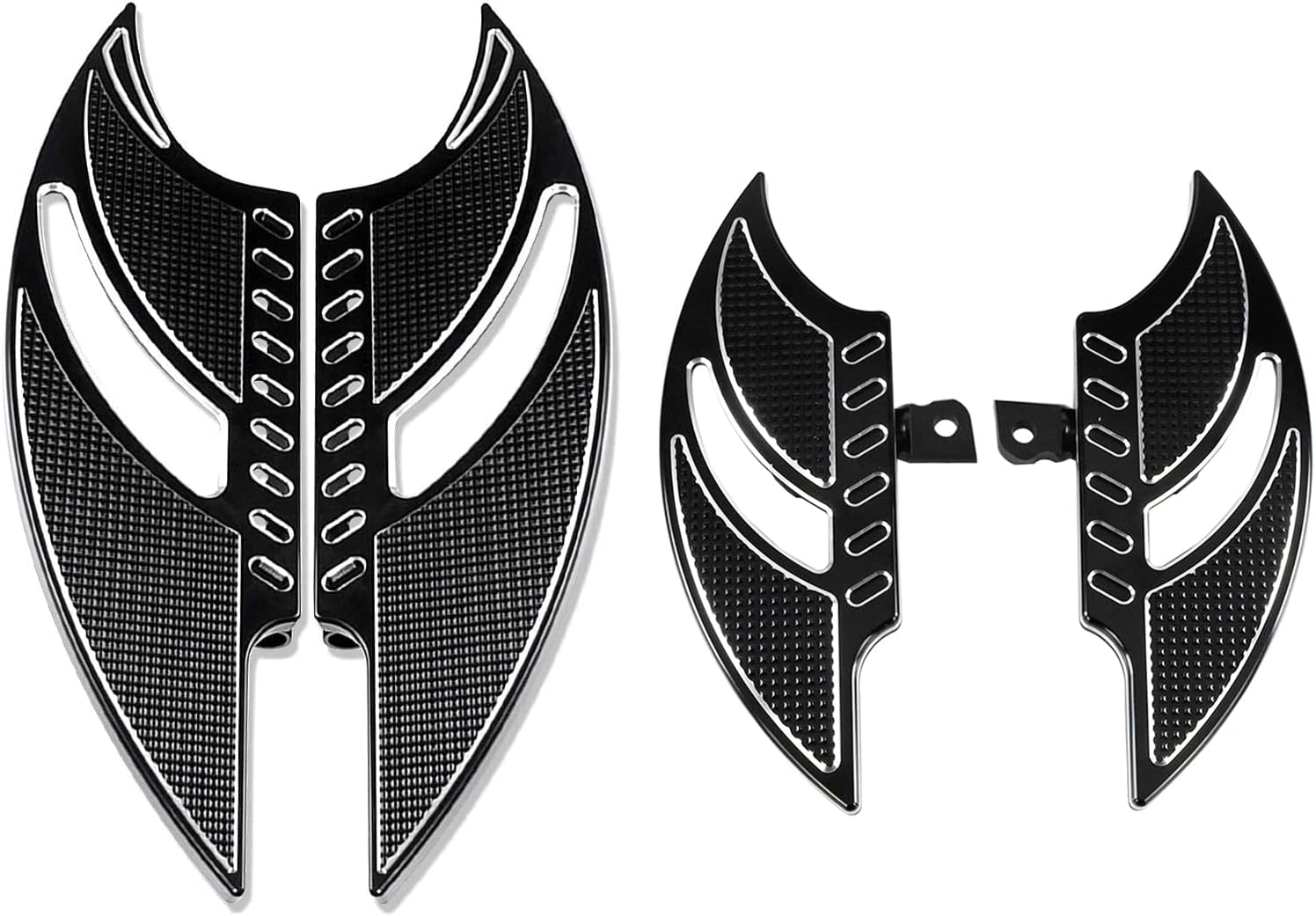 YHMTIVTU Motorcycle Floorboards Passenger Driver Foot Pegs Hollow Blade Pedals Fit for Harley Sportster Touring Electra Glide Road Glide Road King 2 Pairs Black