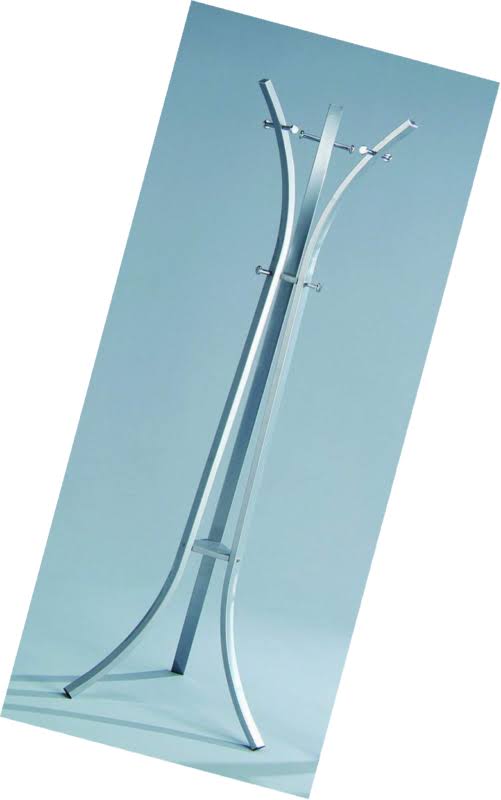 Kings Brand Silver / Chrome Finish Metal Coat Rack with Hat Stand