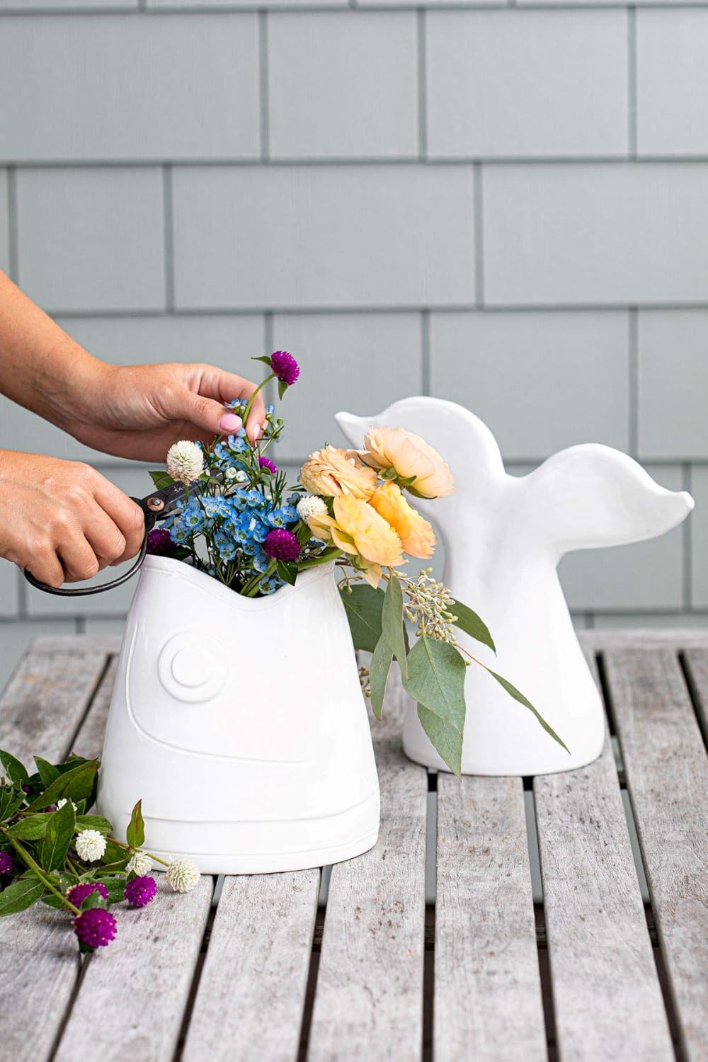 Vietri Acquatico White Large Fish Head & Tail Set Pack of 2