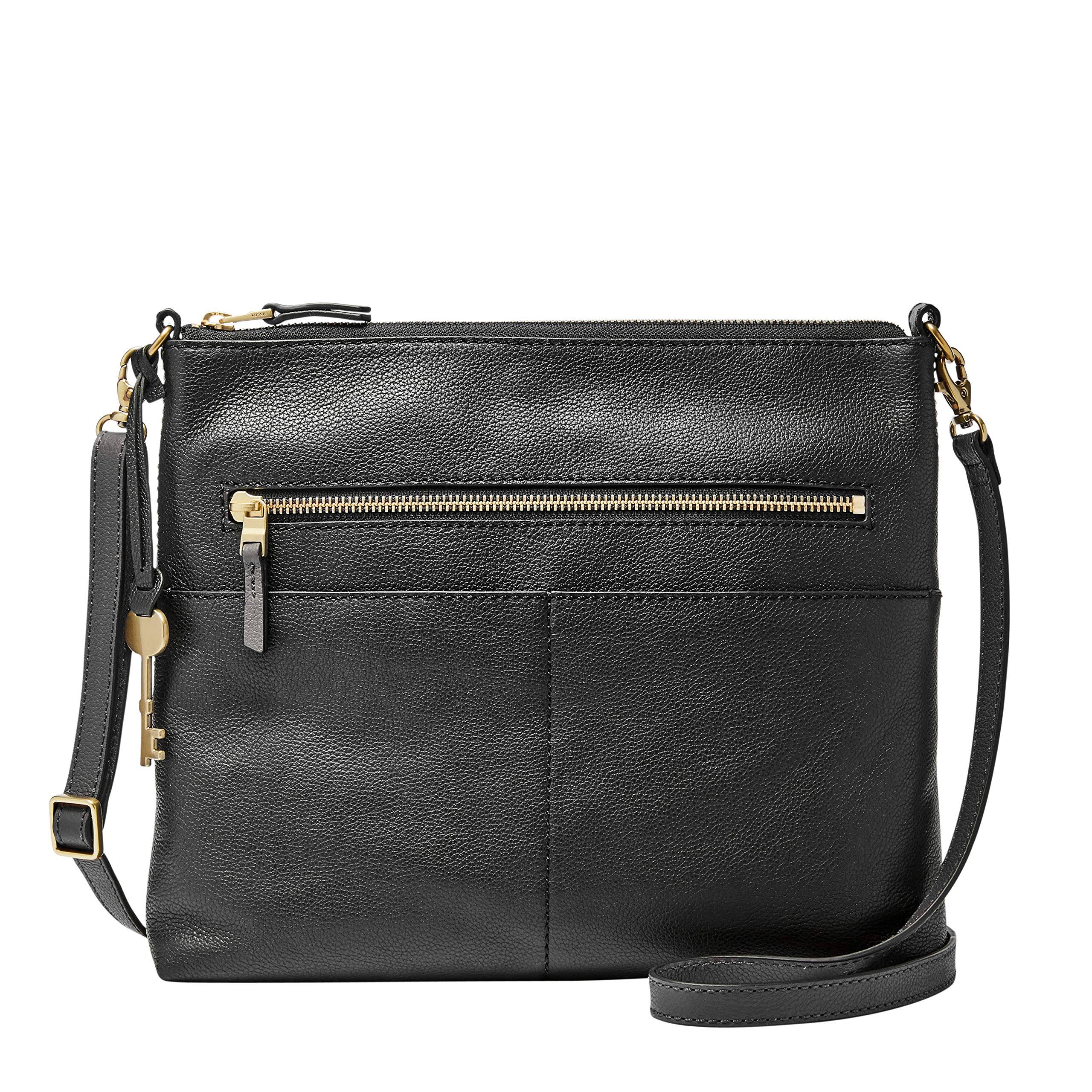 Fossil Fiona Large Crossbody Bag - Black/Gold