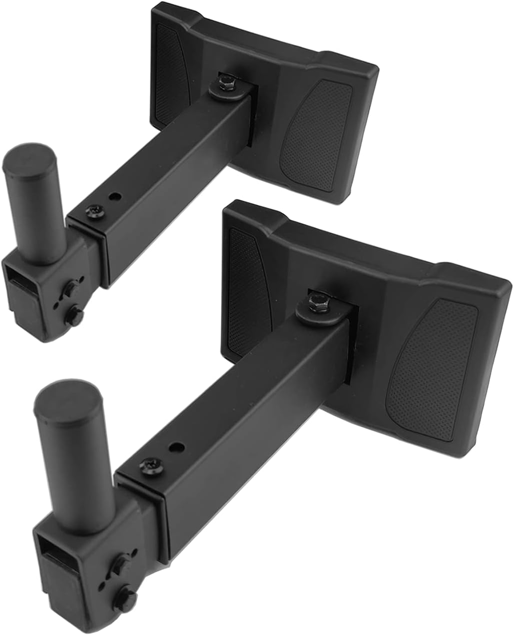BIGalleons HW-339 Speaker Wall Ceiling Mount Stand, Rotatable Angle, Adjustable Swivel Tilt Speaker Mount Bracket, Home Surround Sound System 100 Lbs Capacity Screw Hidden(2 Packs, Black) Pack of 2