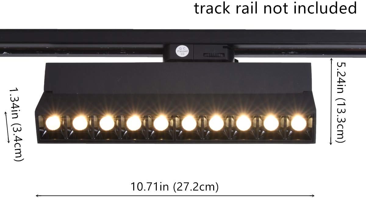 mirrea 20W Dimmable LED Array Track Lighting Heads Black Painted Compatible with Single Circuit H Type Track Rail CRI 90 Warm White 3000K Beam Angle 30&deg; for Wall Art or Shop Window Pack of 4