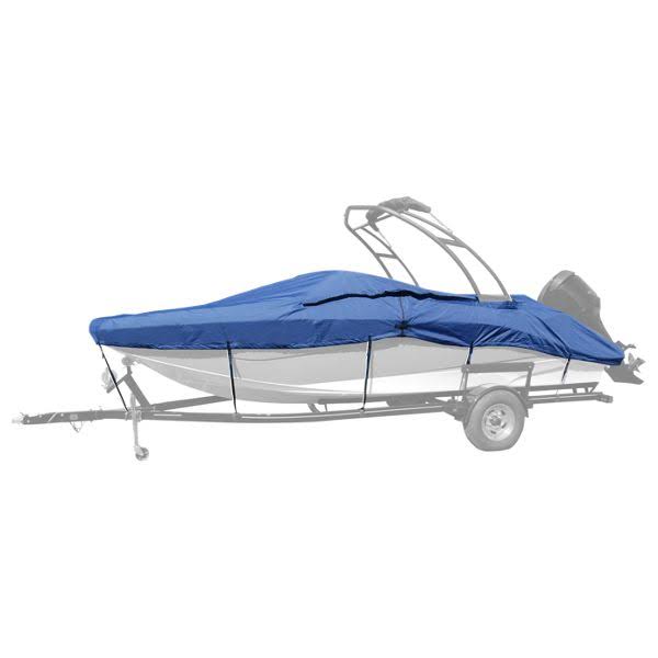 Taylor Made Trailerite Semi Custom Boat Cover for Euro Style V-Hull Runabout Wakeboard Tower Outboard - Pacific Blue - 18&5&