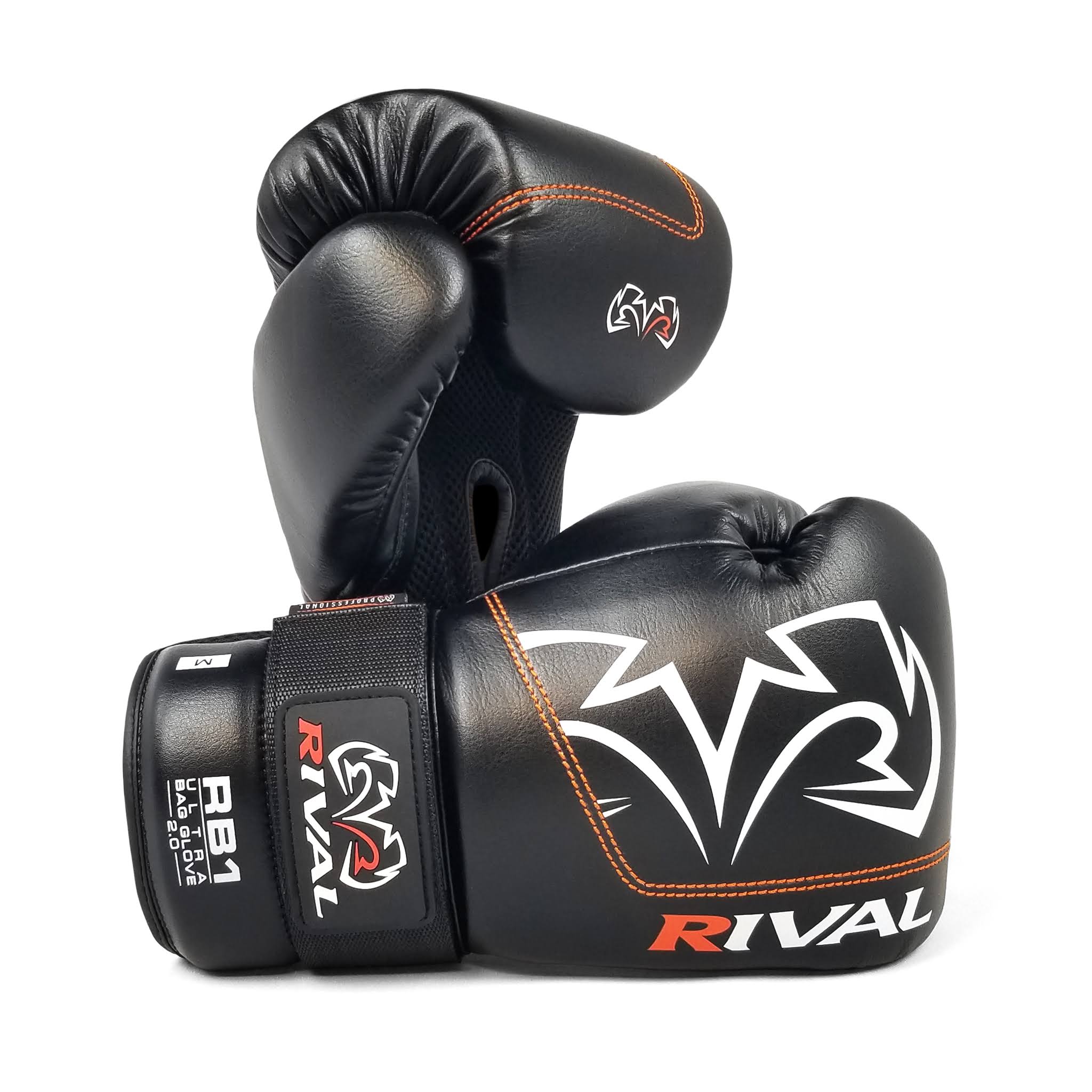 Rival Boxing RB1 2.0 Ultra Hook and Loop Bag Gloves - Medium - Black