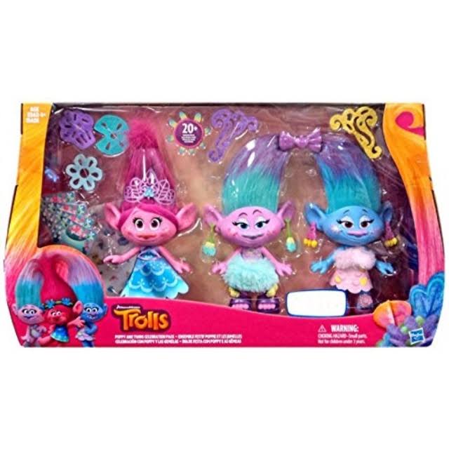 Dreamworks Trolls Poppy and Twins Celebration Pack - Contains
