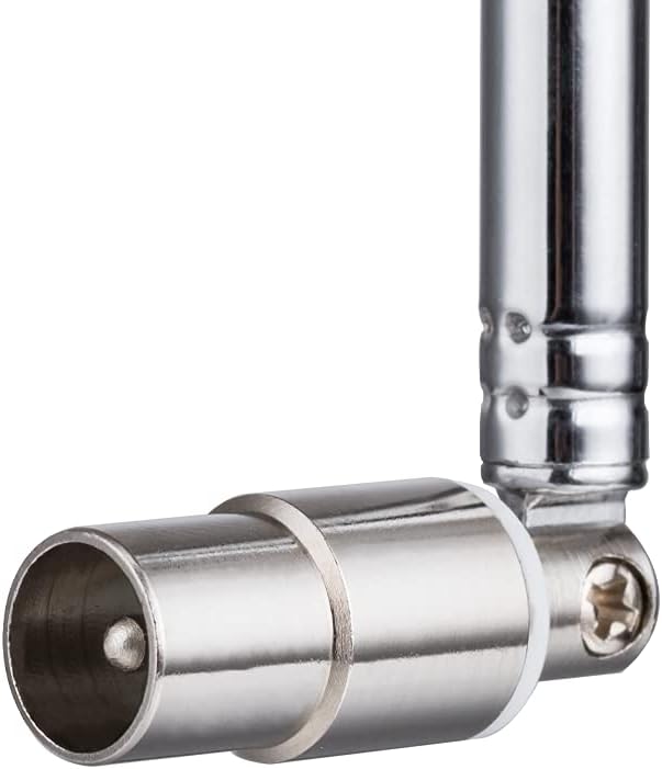 POBADY TV Male Plug Connector Telescopic Antenna 7 Sections PAL Telescopic Antenna 71.5cm/28IN for DVB-T DVB-T2 TV FM AM Stereo Reception Pack of 2