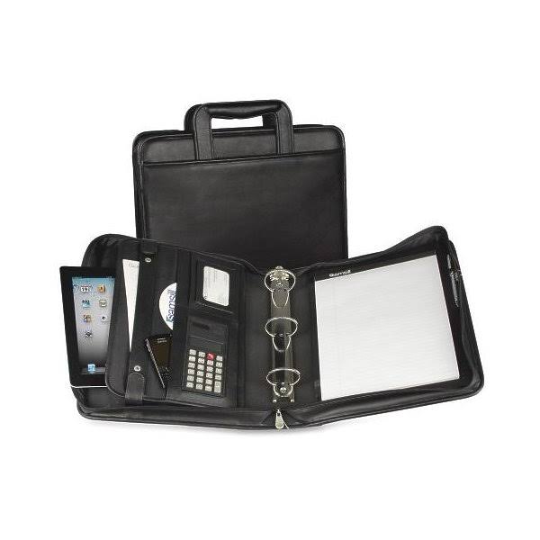 Samsill 15670 Vinyl Multi-Ring Zippered Portfolio, Two-Part, 2 inch Cap, 12-1/2 x 14-1/2, Black