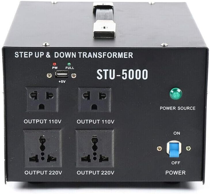 5000W Voltage Converter Transformer Step Up/Down 110V/220V AC Heavy Duty Voltage Converter USB Transformer Power Converter with DC 5V USB Port