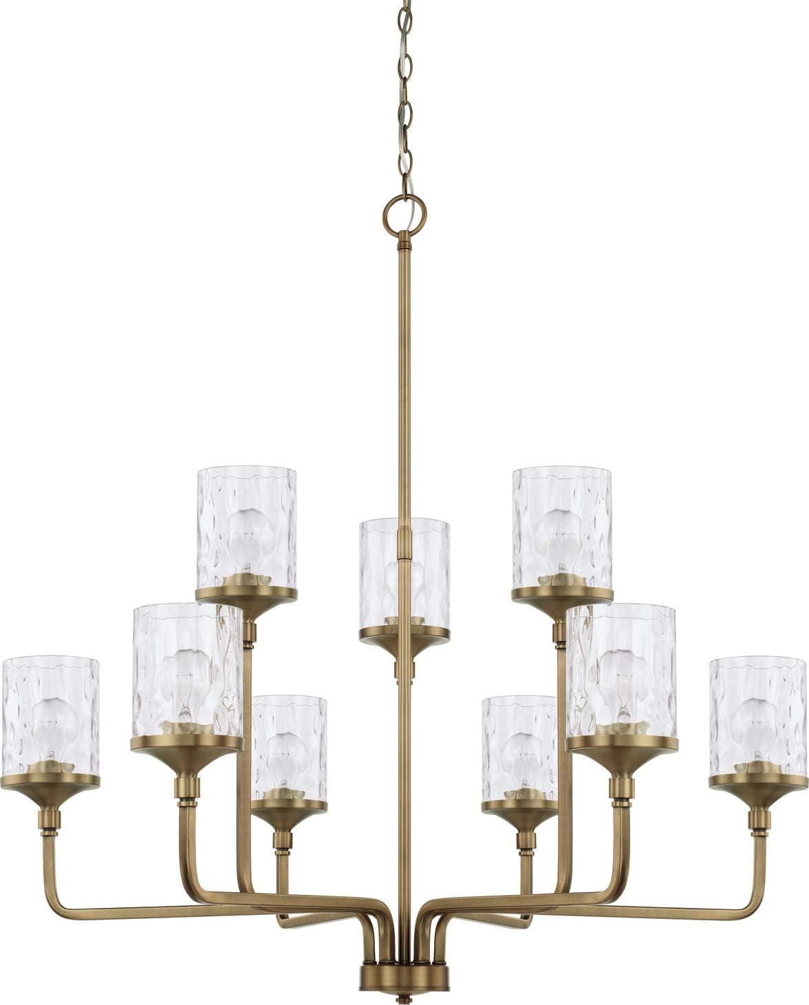 HomePlace Lighting 428851BN-451 Colton Urban/Industrial Clear Water Glass Chandelier, 5-Light 500 Total Watts, 27