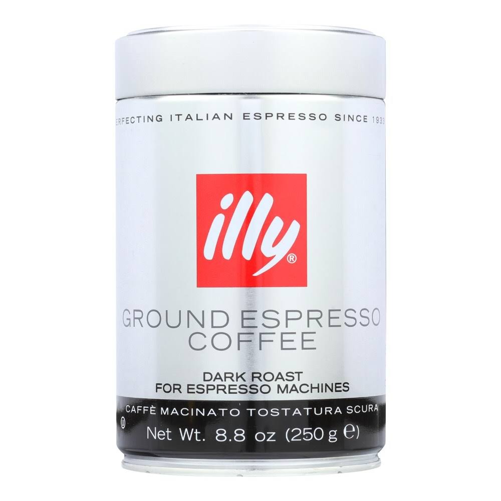 Illy Caffe Coffee Coffee - Espresso - Ground - Dark Roast - 8.8 oz - Case of 6 Case of 6 - 8.8 oz Each
