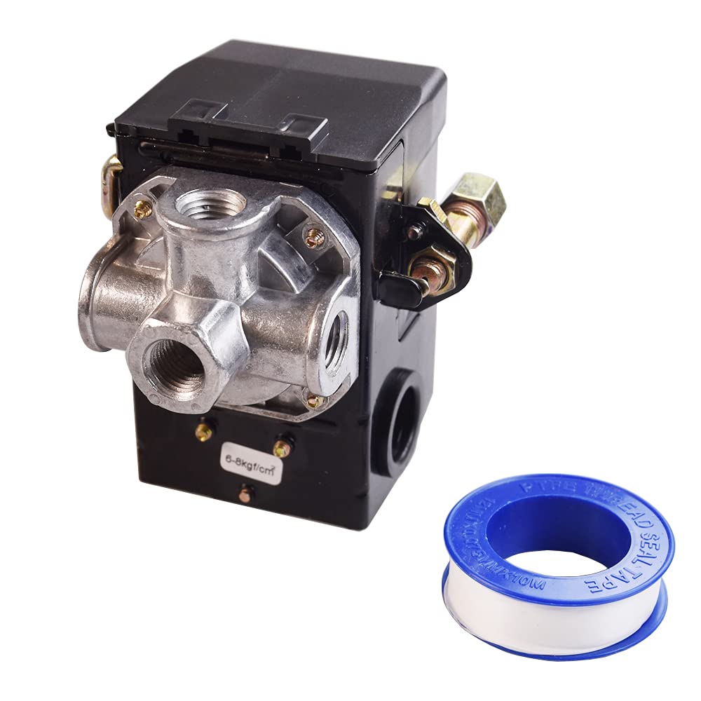 Air Compressor Pressure Switch Control 95-125 PSI 4-Port with Unloader 1/4-95-125 Pack of 2