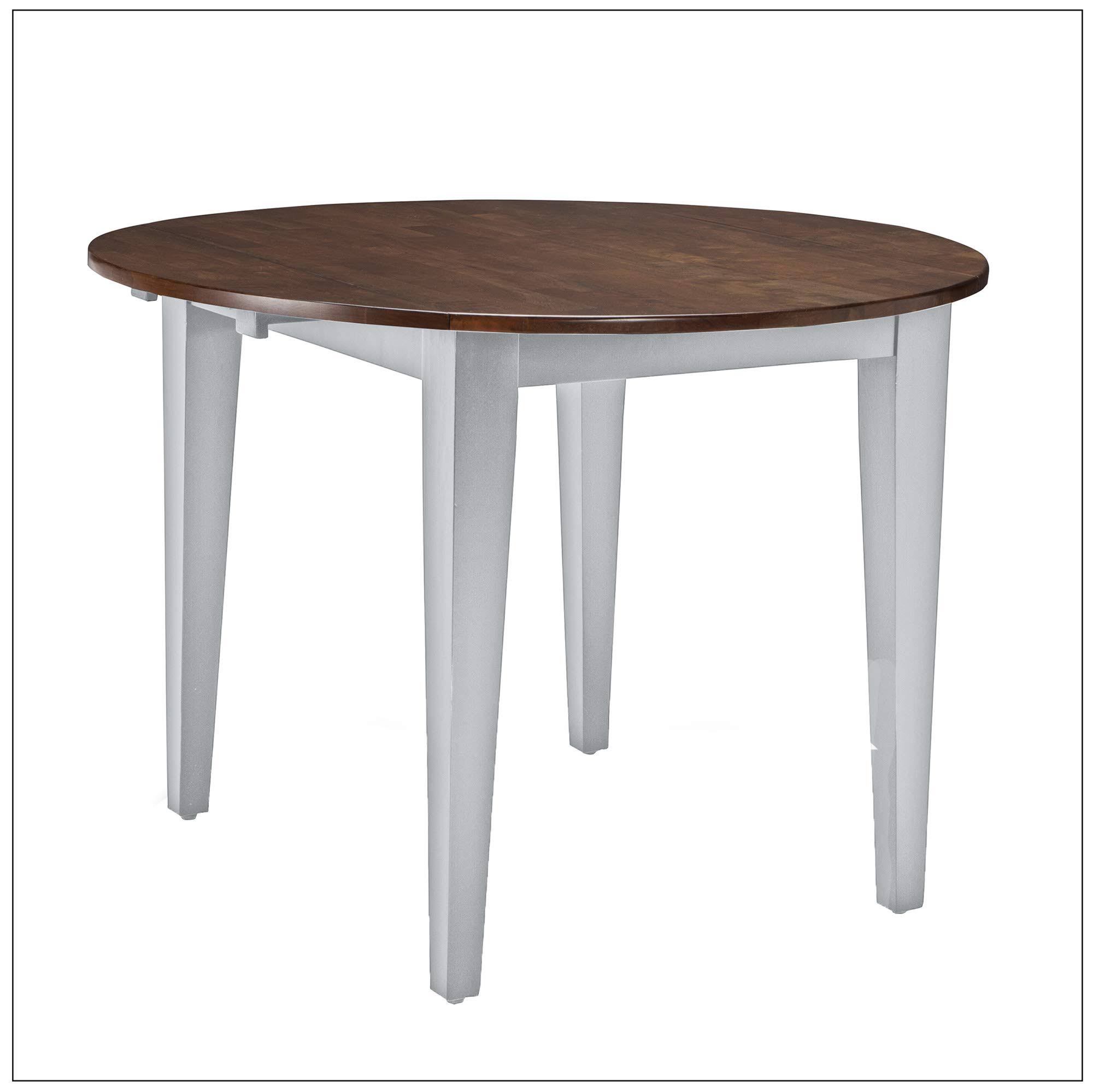 Intercon Small Space Dining 42 in. Round Drop-Leaf Dining Table
