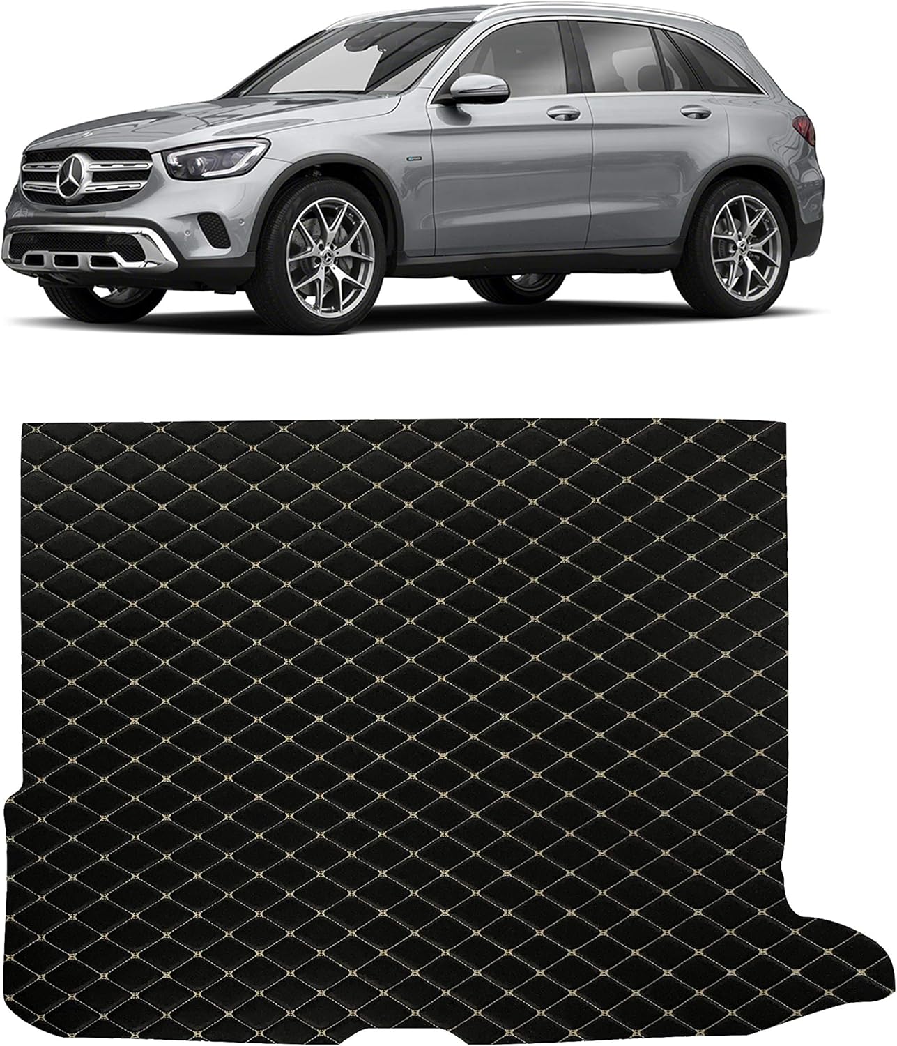 Custom Fit [Made in USA] All Weather Heavy Duty Full Coverage Floor Mat Floor Protection [Front and Rear] for 2016 2017 2018 2019 2020 2021 Mercedes Benz GLC Class GLC300 - Black Single Layer
