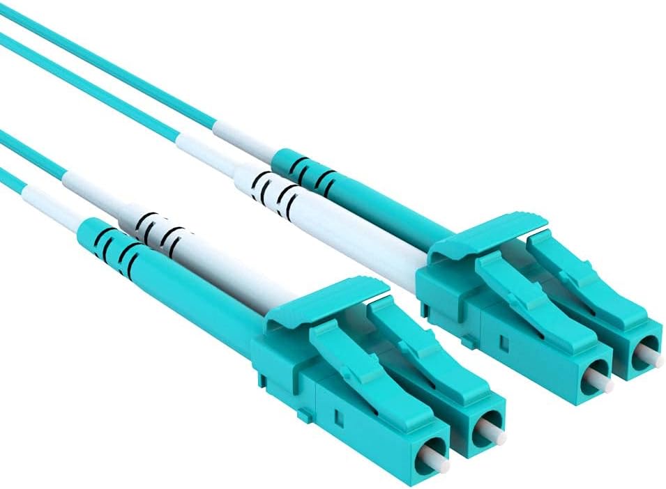 CableRack 25m LC/LC 40/100GB Duplex 50/125 Multimode OM4 Fiber Patch Cable Aqua Pack of 2