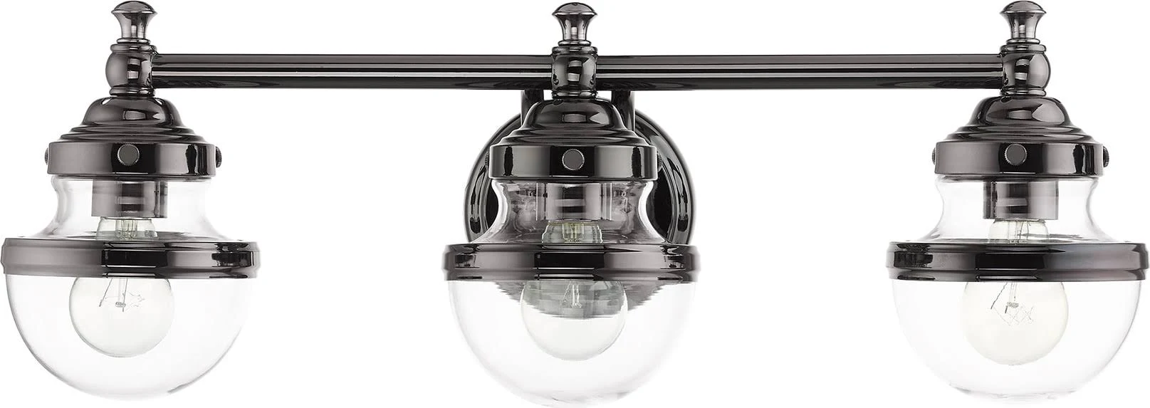 Livex Lighting 17413-46 Oldwick - 3 Light Bath Vanity Polished Black