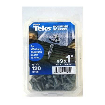 ITW Buildex 21400 Teks Drill Point Roofing Screws #9 by 1 inch Metal to Wood Neoprene Washer 120 Pack