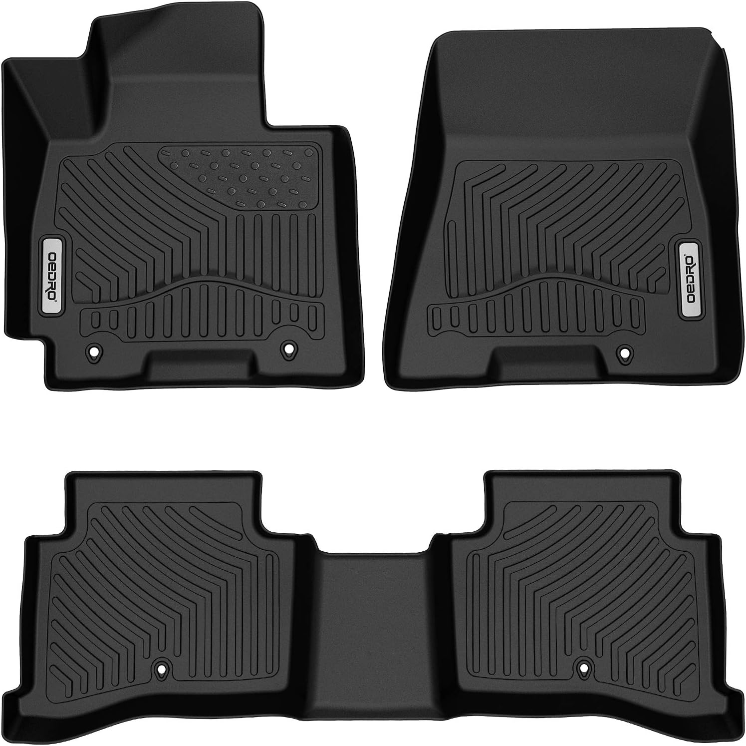 OEDRO Floor Mats Compatible for 2016-2018 Hyundai Tucson, Unique Black TPE All-Weather Guard, Front and Second Row, Full Set Liners