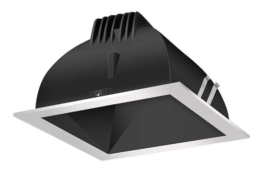 RAB NDLED6S-WYY-B-S - Finishing SC 6x22 Square 2700K LED WALLWASH Black Cone Silver Ring