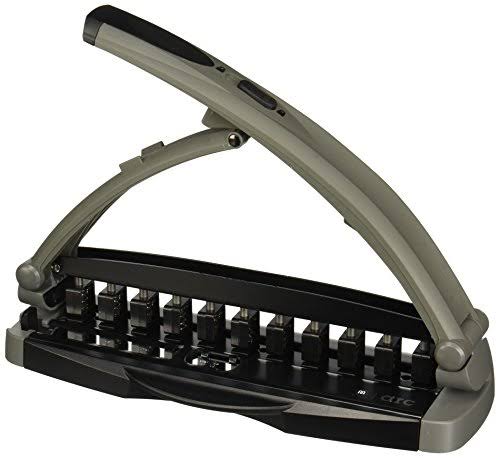 Staples Arc Desktop Paper Punch, 8-Sheet Capacity, Gray