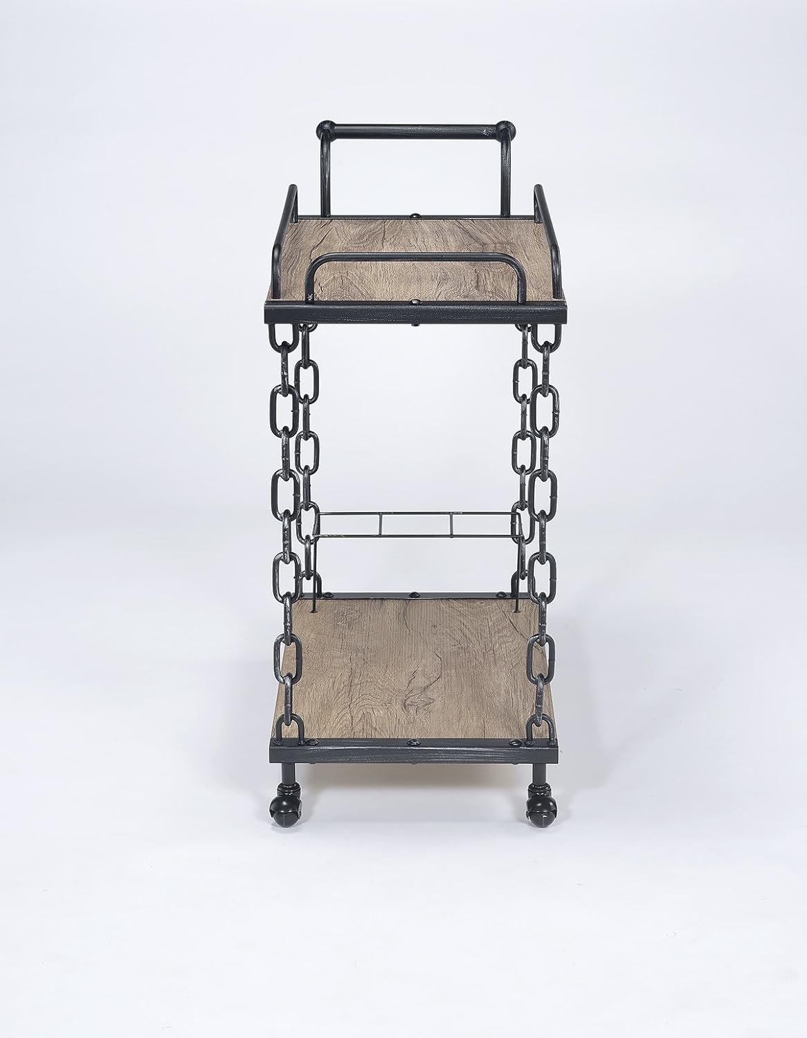 ACME Furniture Jodie Serving Cart, Rustic Oak & Antique black