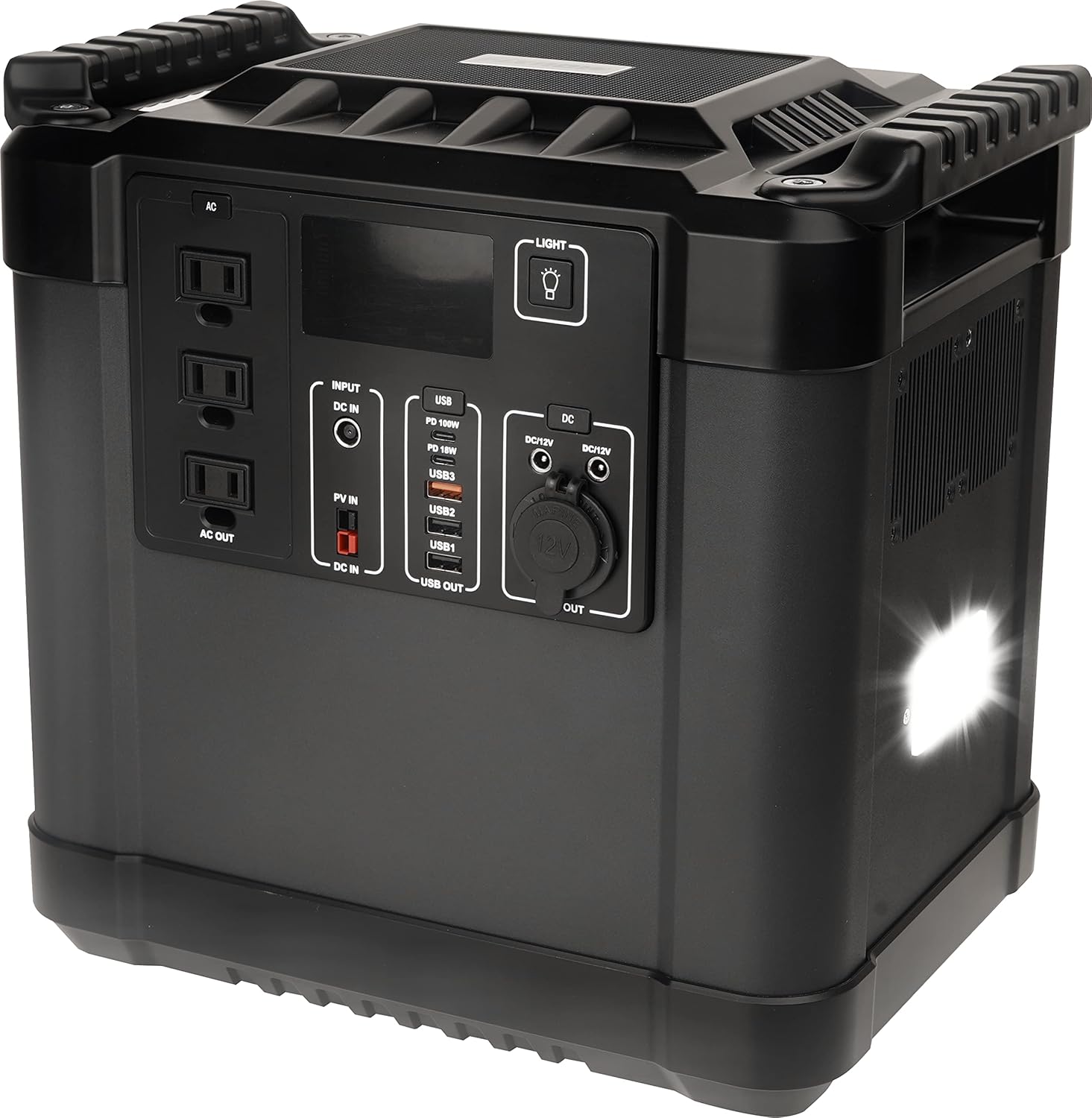 Fixnow Portable Power Station 2000W, 2220Wh Battery Backup Portable Generator with Lighting Flashlight, 250W Max Input, PD 100W, Solar Generator Outage Emergency Power Supply for Home Outdoors CPAP Camping RV