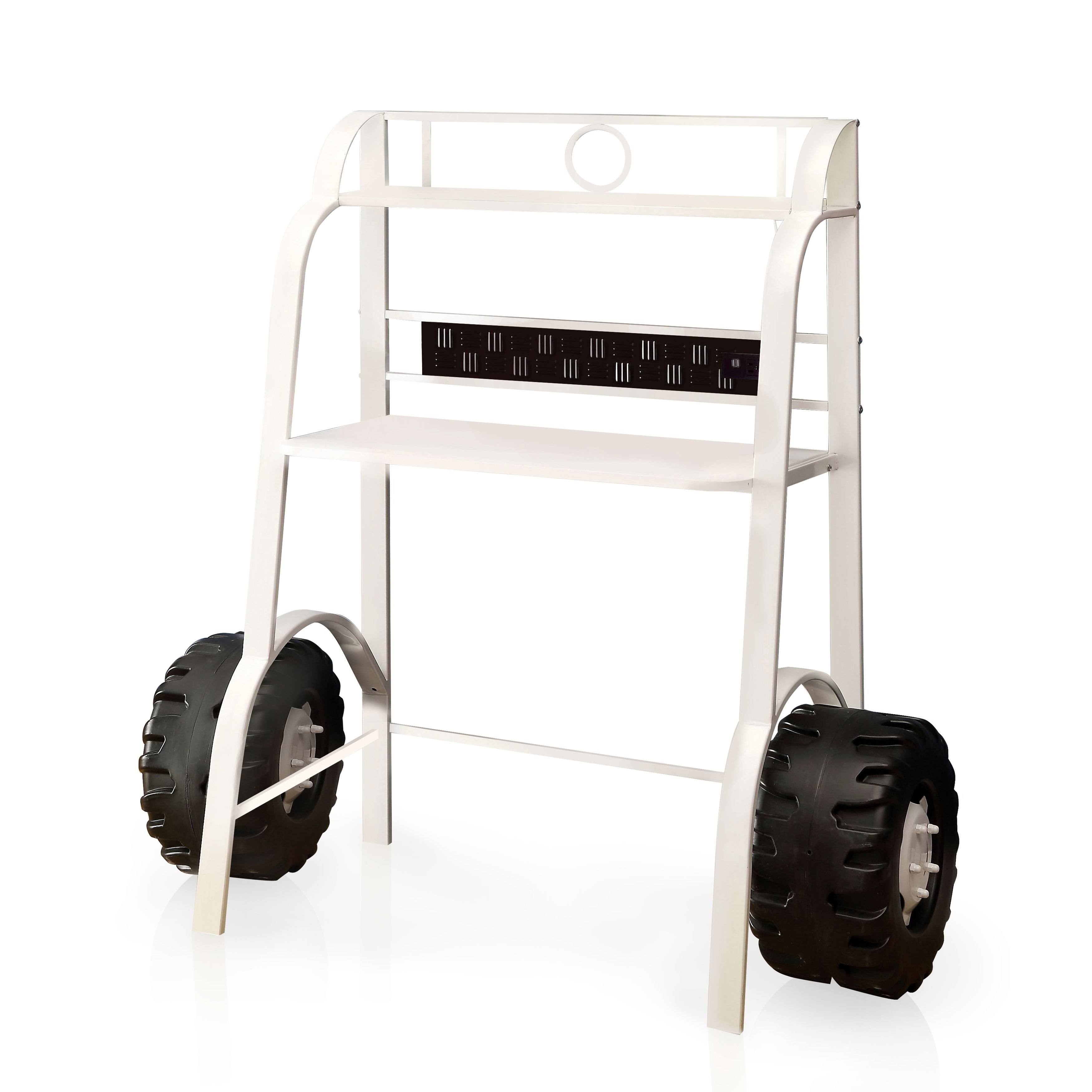 Furniture of America Jimmie White Metal Racing Writing Desk